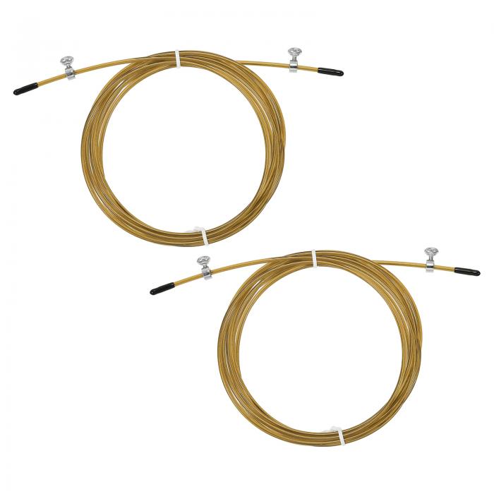PATIKIL 3 m縄跳びケーブル 交換ケーブル 2個入り 2.5mm プロ縄跳び ワイヤー交換 高速縄跳び ゴールドトーン