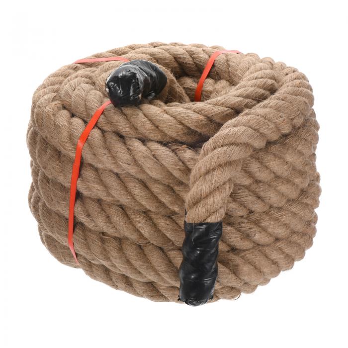 PATIKIL ジュートロープ 直径5cm x 長さ15m 天然黄麻ロープ ツイストマニラ麻ロープ 粗麻ロープ ドックレール 船引き