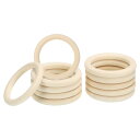 PATIKIL 75mm 工芸品用の木製リング 15個入り 天然木リング 未加工木製 サークル ペンダントコネクタ ジュエリー マクラメ DIY クラフト(3)