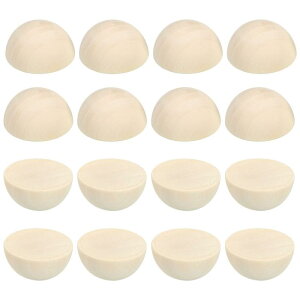 PATIKIL 35mm ハーフウッドビーズ 半製品木製ビーズ 20個入り 半製品 天然 ウッドビーズ 円形 スプリットウッドボール 工芸 美術 装飾 絵画 クラフト向け