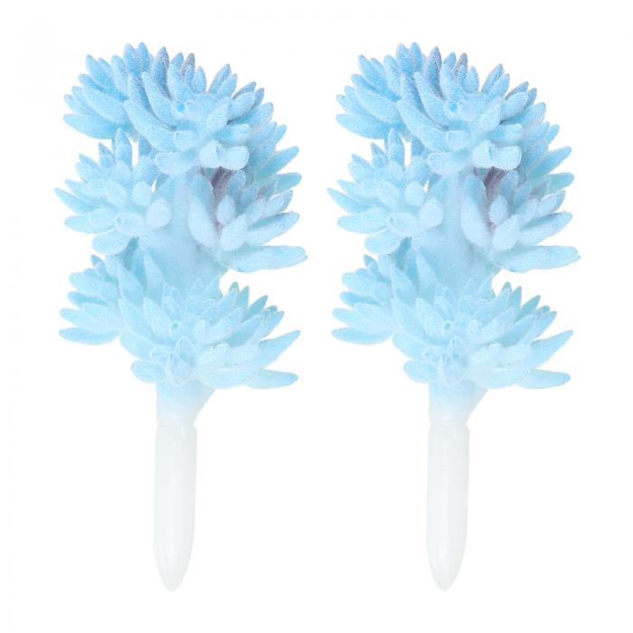 PATIKIL 人工多肉植物 2個入り 偽多肉植物 家の景観装飾 ブルー