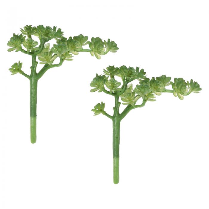 PATIKIL 人工多肉植物 2個入り 多肉植物の人工植物 鉢植えでないフェイク植物 ラタンシミュレーションプラント 家の風景の装飾用 ライト緑