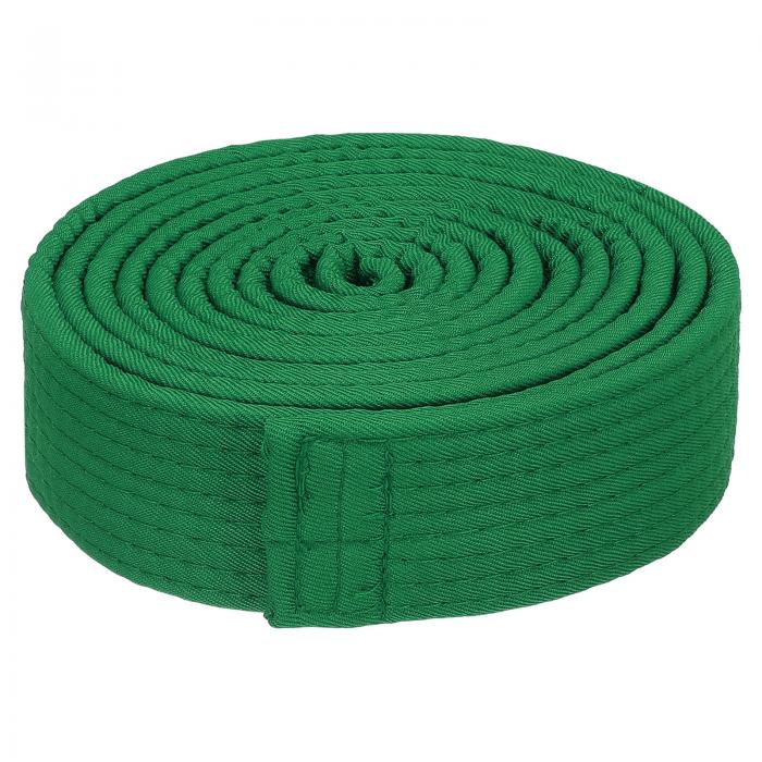 PATIKIL テコンドーカラーランキングベルト 40mmx2.4m ポリエステル 武道柔道空手帯 コーチの指導実践用 緑