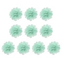 PATIKIL 7 cm シフォンフラワー DIYフラワー シフォン製花 10個 縫製生地 アップリケヘッドバンド DIYクラフト結婚式装飾用 ミ ン ト 緑