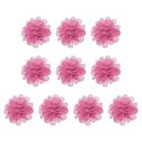 PATIKIL 7 cm シフォン製花 メッシュ生地の花 DIY花 10個 縫製生地 アップリケヘッドバンド DIYクラフト結婚式装飾用 ピンク