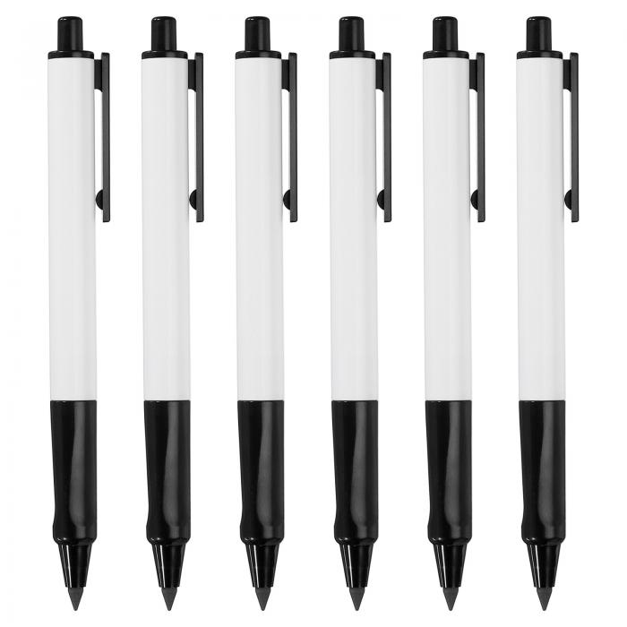 PATIKIL インクレスペンシル 6個 永遠の鉛筆 フォーエバーペンシル 交換可能なペン先 マジックペンシル 筆記用具 図面事務用品用 ブラック