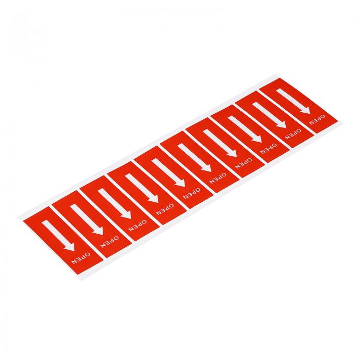 PATIKIL オープニング方向ステッカー 100個入り 赤色開口部 矢印で示す シールラベル