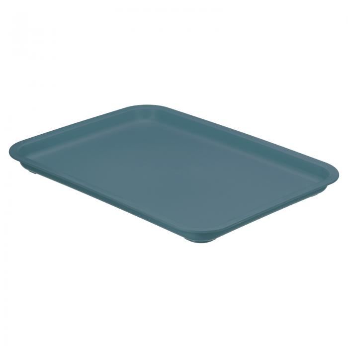 PATIKIL 36.5 x 26.5 cm ファーストフードトレイ プラスチック 再利用可能 多目的 長方形サービングトレイ カフェテリア レストラン ホームキッチン用 ブルー
