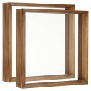 PATIKIL 20.3 x 20.3cm 木製フォト枠 2個 両面アクリル植物標本枠 押し花リーフディスプレイ用 デスクトップテーブル 装飾 ブラウン