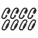 PATIKIL 5mm 304 ステンレス鋼 チェーンクイックリンク 8個入り スクリューロック式チェーンコネクター オーバルDリングフッククリップ シャンデリアバックパックテント用 661 Lbs ブラック