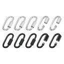 PATIKIL 4mm 304 ステンレス鋼 チェーンクイックリンク 10個入り スクリューロック式チェーンコネクター オーバルDリングフッククリップ シャンデリアバックパックテント用 507 Lbs 2 カラー