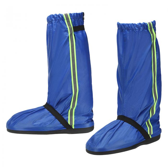 PATIKIL 防水靴カバー 再利用可能 滑り止め ジッパーレインシューズカバー スノーブーツカバー アウトドア活動用 M ブルー