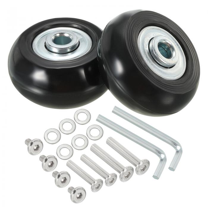 PATIKIL 40x18mm スーツケース用交換ホイール 2個セット PU スイベルキャスターホイール修理キット ネジとワッシャー付き トロリーボックス用