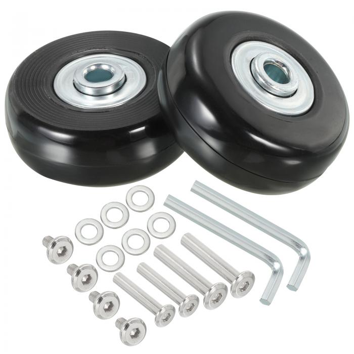 PATIKIL 45x18 mm 荷物スーツケース 交換ホイール 2セット PU スイベルキャスターホイール修理キット ネジとワッシャー付き トロリーボックス用
