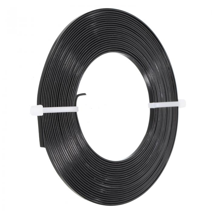 PATIKIL 5 M 平角アルミ線 18ゲージ 折り曲げ可能 陽極酸化アルミニウム線 3 mm幅 ビーズクラフトワイヤー ジュエリー製作用 ブラック