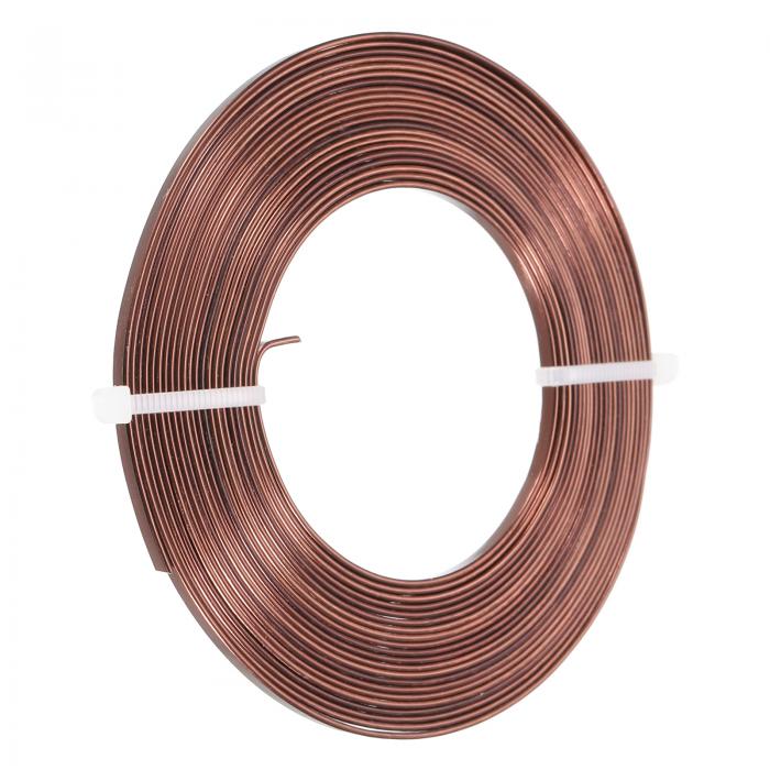 PATIKIL 5 M 平角アルミ線 18ゲージ 折り曲げ可能 陽極酸化アルミニウム線 3 mm幅 ビーズクラフトワイヤー ジュエリー製作用 ブラウン