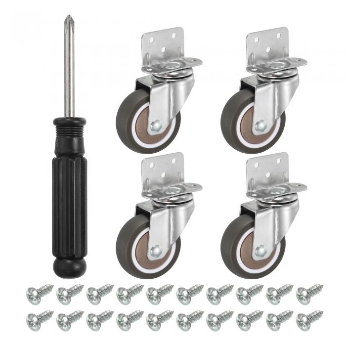 PATIKIL L字型プレートスイベルキャスターホイール2" 4個セット 家具 花台用 TPEサイドマウントローラ..