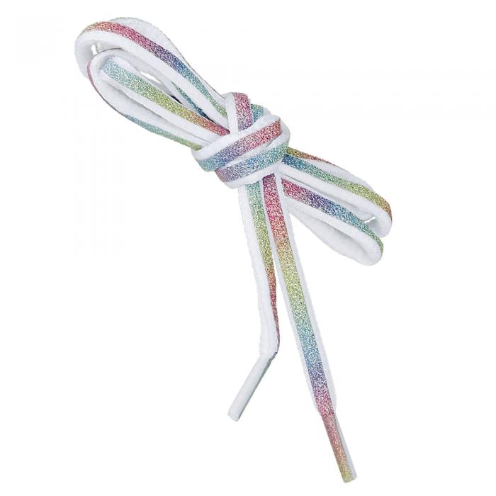 Elerevyo 靴紐 靴ひも 丸型 シューレース 丸紐 くつひも スニーカー用 おしゃれ 反射ストライプ 男女兼用 4本入り 140cm 幅0.6cm