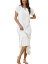 cheibear レディースビクトリア朝ネグリジェフリル半袖ネクタイネックナイトシャツパジャマスリープドレス ホワイト XL