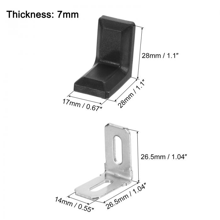 uxcell L^AOuPbg  vX`bN 28x28x17 mm IR[i[u[Xv[g lWt Lrlbg HIp ubN 80