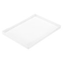 uxcell サービングトレイ 小さなミニトレイ 242x178 mm プラスチック 長方形 木製サービングトレイ 装飾的なオットマン大皿 朝食 キッチン 浴室用 ホワイト