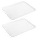 uxcell ファーストフードトレイ プラスチック製 バルク 410x303 mm 長方形 サービングトレイ カフェテリアトレイ サービングプラッター レストラ...