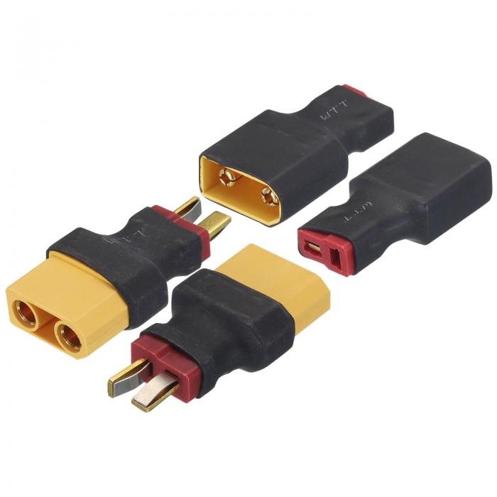 uxcell 1ペアのXT90オス-Tプラグメス 1ペアのXT90メス-Tプラグオス コネクタ アダプター RC用 RC LiPo..