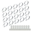 uxcell 20個セット パイプクランプ 3/4