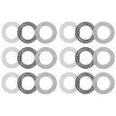 uxcell AXK2542 スラストニードルローラーベアリングとワッシャー 25mm内径 42mm外径 2mm厚さ 6個入り(4)