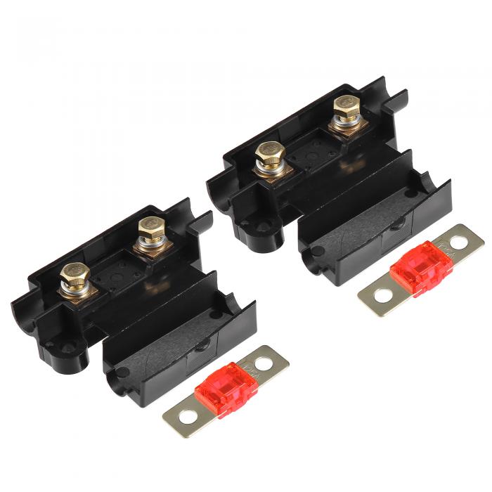 uxcell 125Aヒューズ 電気保護ヒューズ インラインホルダ付き カーオーディオビデオステレオ用 ブラック 2セット