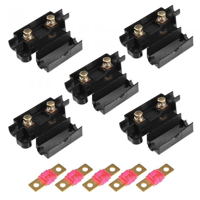 uxcell 175Aヒューズ インラインホルダー付き 電気保護ヒューズブル カーオーディオ ビデオステレオ用 ブラック 5セット