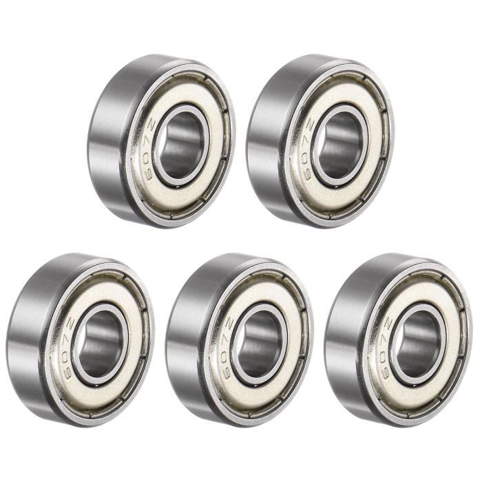 uxcell 607ZZ ディープグルーブボールベアリング 7mm 内径 19mm 外径 6mm 厚 クロム鋼 A BEC5 精度 Z3 ノイズレベル 5個セット(4)