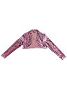 Allegra K ハロウィン コスチューム クロップド ボレロ カーディガン パーティー 光沢 軽量 メタリック ハロウィン衣装 レディース ピンク M