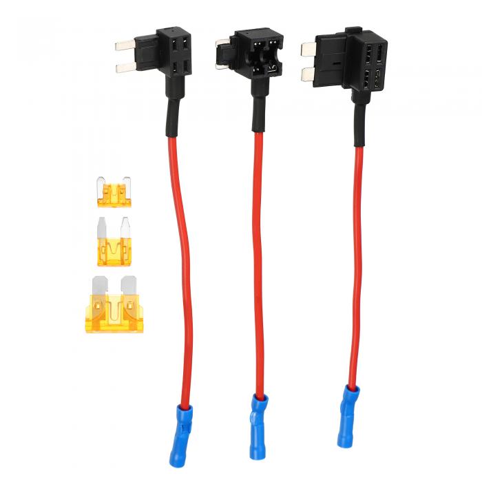 uxcell カーヒューズタップ追加の回路アダプター 3個 ユニバーサル 12V 3個 5A 標準ミニ 薄型ミニ ブレード型ヒューズ付き 1セット