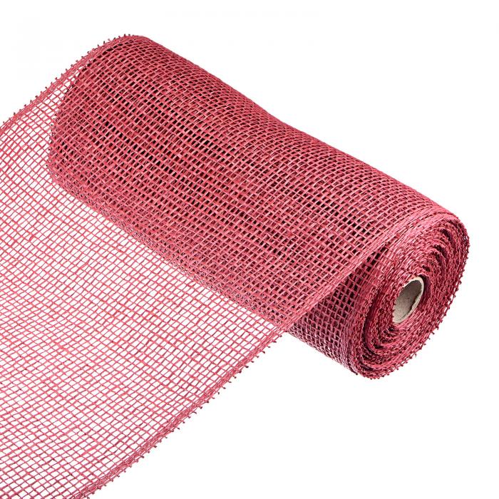 uxcell PP黄麻布メッシュ 26 cm x 9 M ラッピングリボン 家庭屋外リース装飾用 1ロール レッド