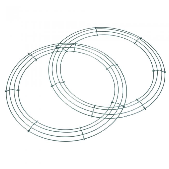 uxcell メタルワイヤーガーランドフレームフォームハンガー クリスマス ウェディング フラワーアレンジメント用 355 mm 緑 2個入り