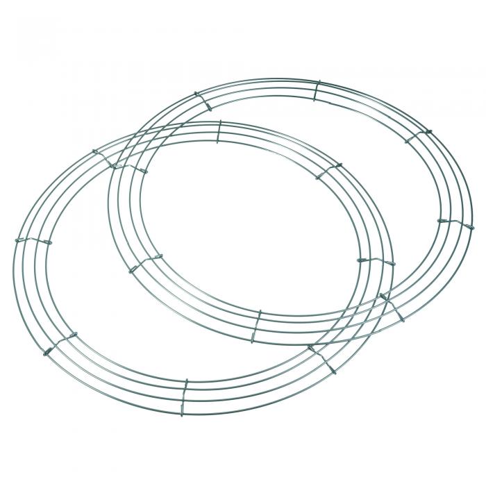 uxcell メタルワイヤーガーランドフレームフォームハンガー クリスマス ウェディング フラワーアレンジメント用 406 mm 緑 2個入り