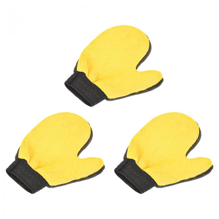 uxcell マイクロファイバーウォッシュグローブ シェニール洗濯スポンジミトン クリーニンググローブ 再..