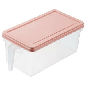 uxcell プラスチック食品保存容器 食品収納オーガナイザーボックス 蓋付き パントリービン キッチン 冷蔵庫 デスク用 フルーツ保存用 ピンク