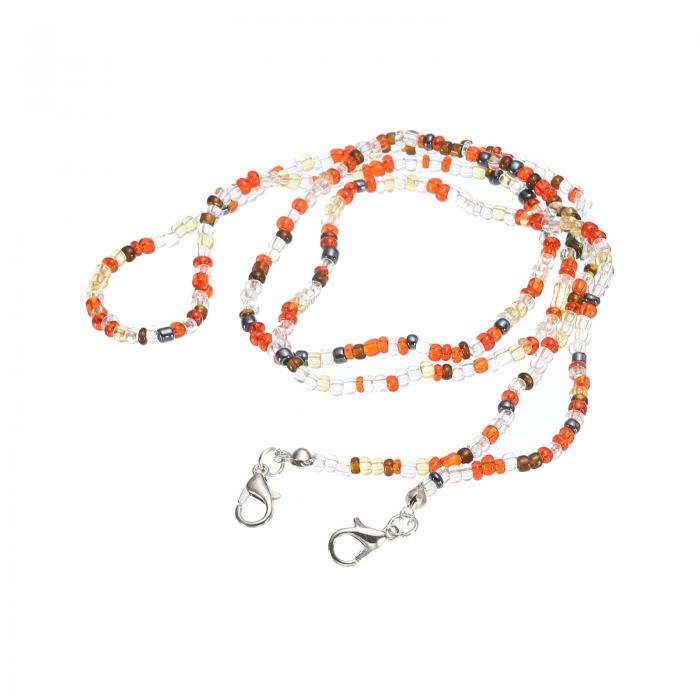 uxcell 眼鏡チェーン 眼鏡用固定チェーン メガネビーズチェーン 首回り レッド 750mm