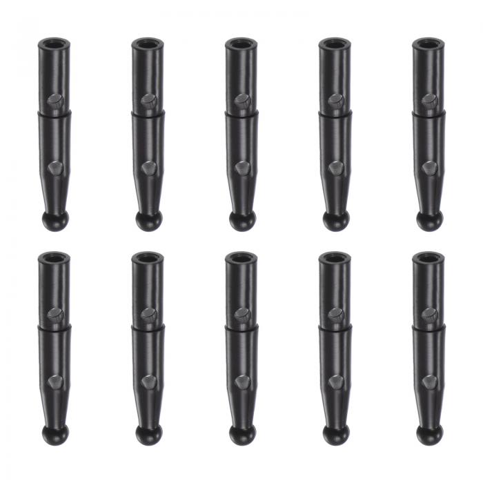 uxcell アンブレラテールビーズ メタル傘骨カバー リバースアンブレラカバーパーツ用 2.4 mm穴径 32 mm長さ ブラック 10個入り