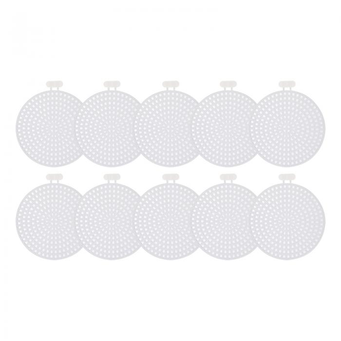 uxcell プラスチックメッシュキャンバスシート ラウンド ブランクキャンバス 刺繍針先 ニットかぎ針編..