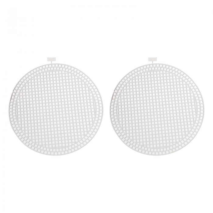 uxcell プラスチックメッシュキャンバスシート ラウンド ブランクキャンバス 刺繍針先 ニットかぎ針編..