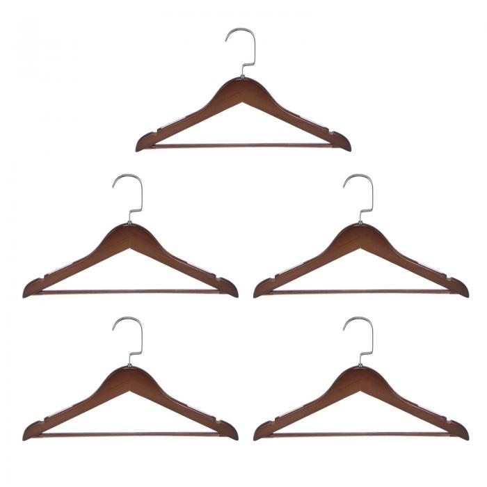 uxcell C21 ソリッド洋服掛けハンガー コートハンガー 衣類ハンガー 滑り止め Uノッチ レトロ ステンレス鋼フック付き ソフトストライプ付き 380m...