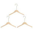 uxcell B15木製スーツハンガー 350 mm長さ ラウンドヘッド Uノッチ コートハンガー 15 cm 360°回転ラウンドフック付き ジャケット パンツ シャツ用 3個