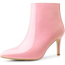 Allegra K アンクルブーツ ピンヒール ハイヒール ポインテッドトゥ レディース ピンク 26.5 cm