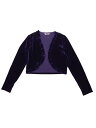 Allegra K クロップカーディガン オープンフロント 長袖 ベルベット レディース パープルブルー XS(4)