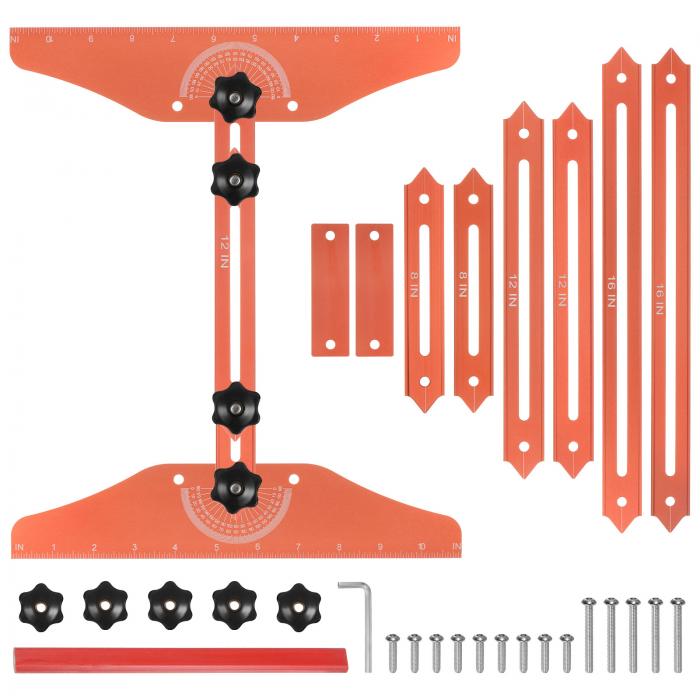 uxcell 階段踏み面 階段踏面用治具 テンプレートツール 階段測定ツール 調節可能な長さ 階段 ライザー ..