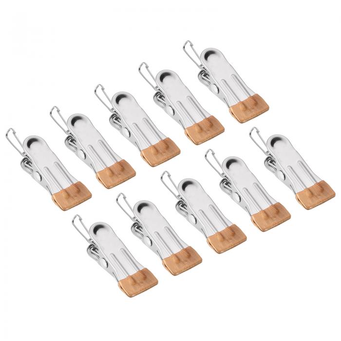 uxcell ステンレスハンガー 多機能ハンガー 洗濯ばさみ 留め金付き 屋外 衣類 掛け干しに使用 ゴー ル..