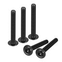 uxcell フランジボタン頭ソケットネジ 304ステンレス鋼 ブラック酸化物 ソケットドライブファスナーボルト 全ネジ 機械ネジ 15個 M6x50 mm(4)